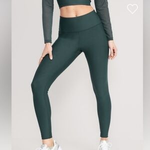 Old Navy Active PowerSoft High Rise Leggings Emerald Green Size Medium